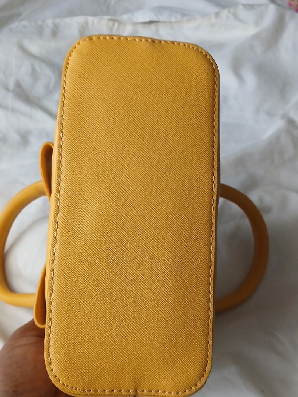 Betsey Johnson Mustard Yellow Bow Satchel - Picture 6 of 6